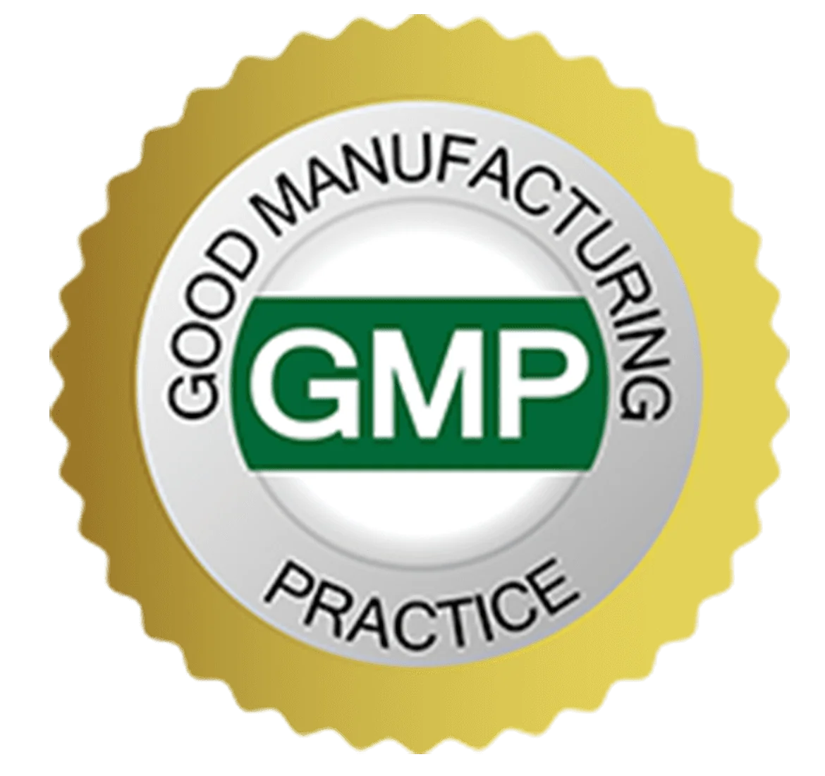 Collection of certification logos including GMP, HACCP, ISO, FDA, USA Lab Testing, DRAP, and Halal on a white background.