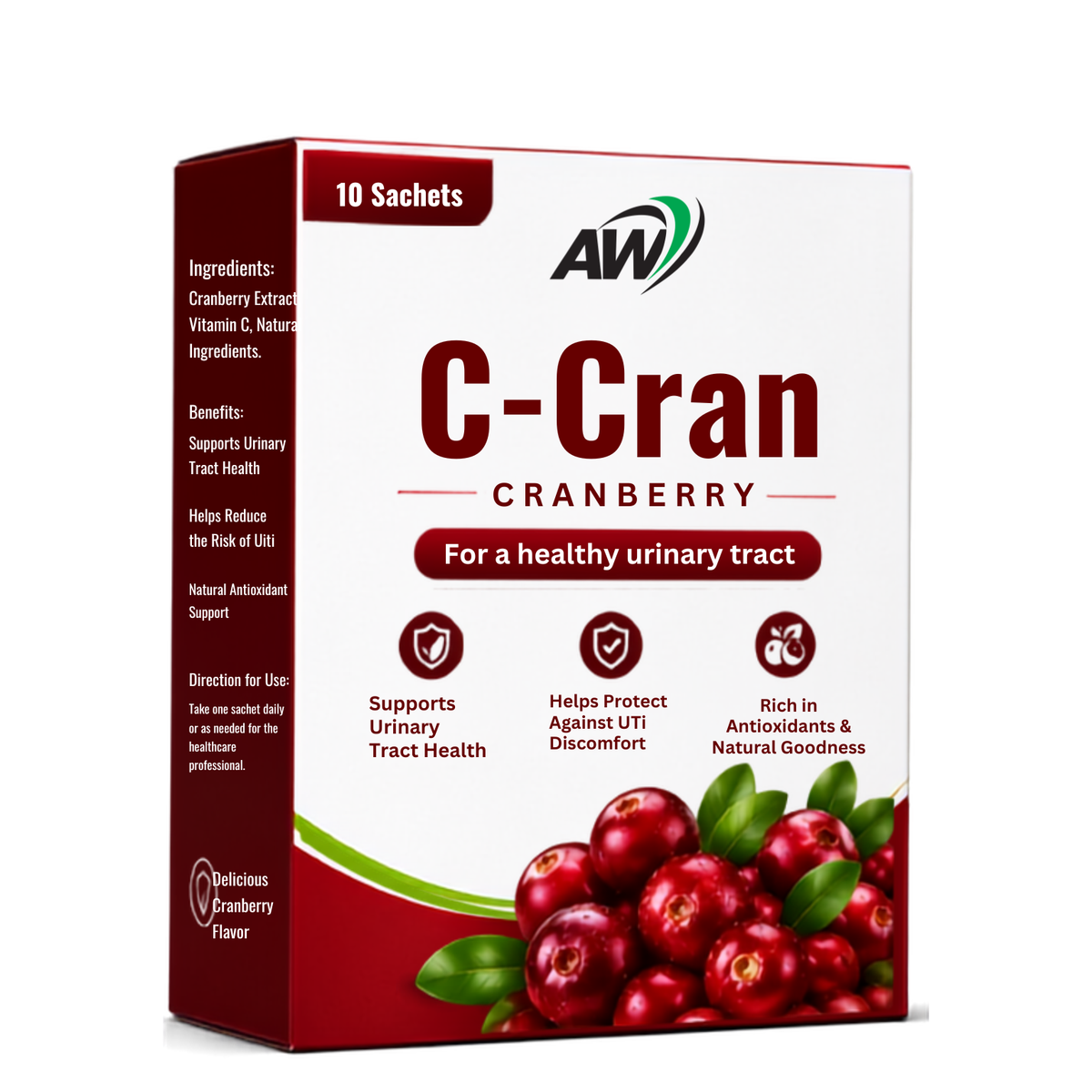 C-Cran Cranberry Sachets | Cranberry Extract & Vitamin C – 10 Sachets